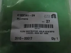 Applied Materials 3510-00017 FLOW RESTRICTOR 10SLM N2 30PSI 1/4VCR-M/M SST 10RA