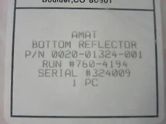 Applied Materials (AMAT) 0020-01324 Bottom Reflector
