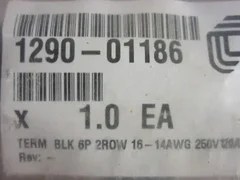 Applied Materials (AMAT) 1290-01186 TERM BLK 6P 2ROW 16-14AWG 250V 20A 7/16
