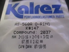 Applied Materials (AMAT) 3700-01280 KALREZ O-RING AS-568A # K147 Comp. 2037