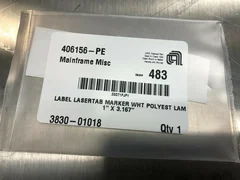 Applied Materials (AMAT) 3830-01018 LABEL LASERTAB MARKER WHT POLY LAM 1"X3.167"