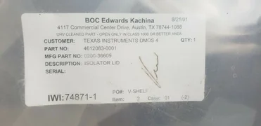 Applied Materials AMAT Isolator Lid 0200-36609 