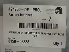Applied Materials; Cable Assy. Operator Interface EVC M/M 75&apos;  0150-06838