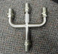 CTI CRYOGENICS 8039882G001 NOVELLUS 04-720782-01 1-3 QUAD HELIUM TEE / SPLITTER