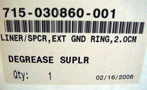 LAM 715-030860-001 LINER/SPACER, EXT GND RING, 2.0OCM