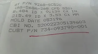 LAM - 734-093790-001 - ORING, 8.484 ID X 0.139