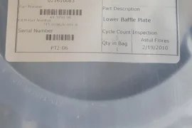 LAM Baffle Plate LWR 8" Bolted 715-028626-001 A Lower Baffle Plate