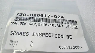 LAM RESEARCH 720-020617-024 INSPECTION PLATE SCREWS HEX PACK OF 8 EA.
