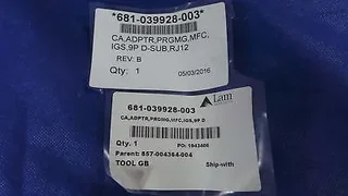 Lam Cable,  CA, ADPTR, PRGMG, MFC, IGS, 9PD-SUB, RJ12  681-039928-003