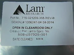Lam Research (LAM) 716-021209-368 Ring, BOT, ADJ, CPLG, 2300, 300MM, D
