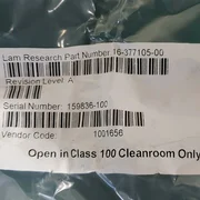 Lam Research P/N 16-377105-00