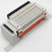 Lot: 12 SMC VQ1200Y-5 Solenoid Air Valves On Manifold US15677 AMAT 4060-00301