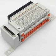 Lot: 12 SMC VQ1200Y-5 Solenoid Air Valves On Manifold US15677 AMAT 4060-00301