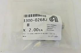 Lot of 2 Applied Materials QDisc 1/4 Body x 18FP Nip Fittings AMAT 3300-02682