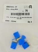 Lot of 4 Applied Materials Hollow Hex Fitting Plugs 7/16-20 3300-02944 SS