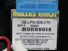 MELLES GRIOT 05-LPM-936-070   POWER SUPPLY, LASER