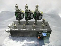 Novellus 15-419524-00 Manifold Assy, Valve Sensor, 3 Proteus 0504SA4 Flow Switch