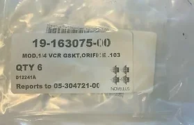 Novellus 19-163075-00 1/4&quot; VCR Gasket, Mod, .103 Orifice, Swagelok, Pack of 6