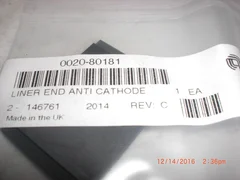 OEM Part AMAT 0020-80181 LINER END ANTI CATHODE