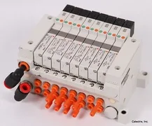 SMC PNEUMATIC 8-VALVE MANIFOLD W/ VALVES VV5Q21-ULB990021 AMAT 4060-01149