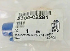 SMG Applied Materals Hose Fitting Connector 1/2H x 1/2 MPT SST AMAT 3300-02281