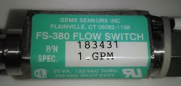 Used in AMAT 0050-28314 Assy. Gems Piston Type, FS-380 Flow Switch 183431  1 GPM