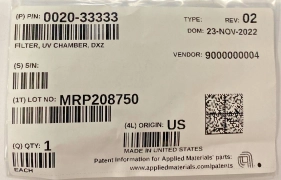 AMAT FILTER, UV CHAMBER, DXZ (0020-33333)