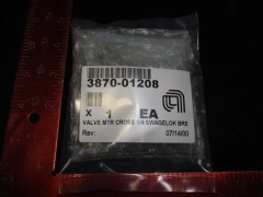 Applied Materials (AMAT) 3870-01208 VALVE MTR CROSS 1/4 SWAGELOK BRS