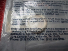 LAM Research 734-007524-209 Greene Tweed 9209-SSE38 Chemraz