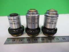 LOT OBJECTIVE NIKON JAPAN 10X 40X 100X MICROSCOPE PART AS PICTURED T4-B-26