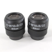 LOT of 2 Nikon C-W10xB/22 Stereo Microscope Eyepiece USED