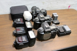 Lot of 3 NIKON Cameras and accessories FOR PARTS! INV=32345