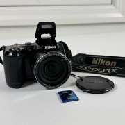 NIKON Coolpix L310 14.1MP Digital Camera 21x Zoom Black + 16MB SD Card Bundle