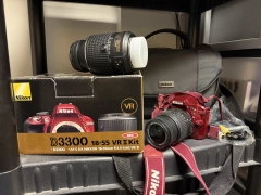 Nikon D D3300 24.2MP Digital SLR Camera - Red (Kit w/ AF-S DX VR II 18-55mm...