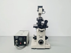 Nikon Diaphot Inverted Microscope w/ 1 x Objective & Lamp PSU HBO-100W/2