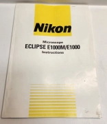 Nikon Eclipse Microscope E1000M/E1000 Instructions Manual FREE SHIP!