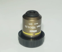 Nikon microscope objective lens E Plan 10X/0.25 ∞/0 EPI WD12.5 Good Condition