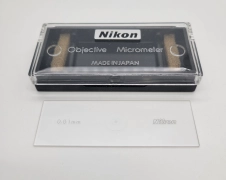 Nikon Microscope Objective Micrometer 0.01mm Slide with Case