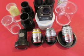 Nikon microscope parts lot: eyepieces, Objectives Chroma 455dclp