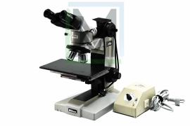 NIKON OPTIPHOT XY STAGE 4-LENS LABORATORY MICROSCOPE w/ ILLUMINATOR PWR