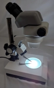 Nikon SMZ645 Stereo Zoom Microscope w/ C-W10xA/22 Eyepieces & Lighted Stand
