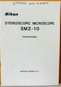 Nikon Stereoscopic Microscope SMZ-10 Instructions Manual.