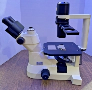 NIKON  TS-100 INVERTED MICROSCOPE COMPLETE W/ 10X AND 2OX OBJECTIVES