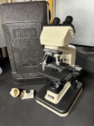 Nikon YS2-T Alphaphot-2 Binocular Microscope w 4 Objective Lenses & 10XEyepieces