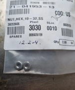 NOVELLUS 21-041953-13 Nut, hex, 10-32, SS 2/PK (r4s2.7b10)