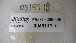 Ontrak,Lam Research, Clear O-Ring, 30-0008-063,0.070 w x 6.30 ID, Pyrathane, NIP