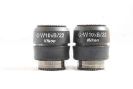 Pair Nikon C-W10xB/22 Stereo Microscope Eyepiece #5342