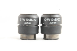 Pair Nikon C-W10xB/22 Stereo Microscope Eyepiece #5387