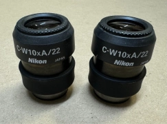 Pair of Nikon C-W10xA/22 Microscope Eye Pieces For Stereo Zoom 30mm