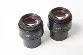 Pair of Nikon CFI 10x/22 Microscope Eyepieces Eclipse TE2000-E